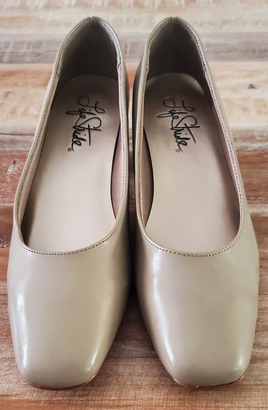 LifeStride " Jade" Square-toe Slip-on Pumps Size 9 Color" Wild Rice"